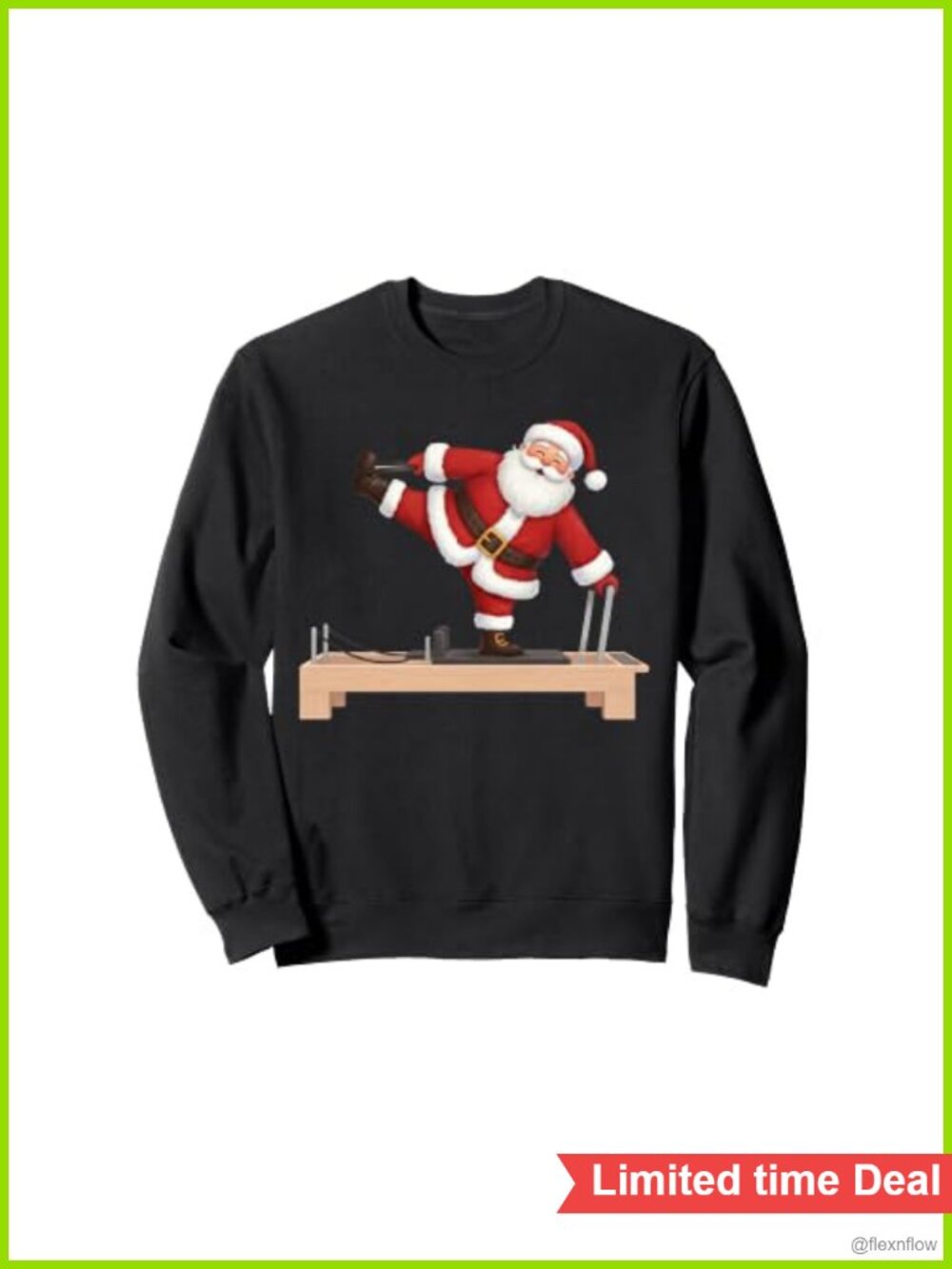Funny Santa Reformer Pilates Christmas Sweatshirt Crewneck Graphic